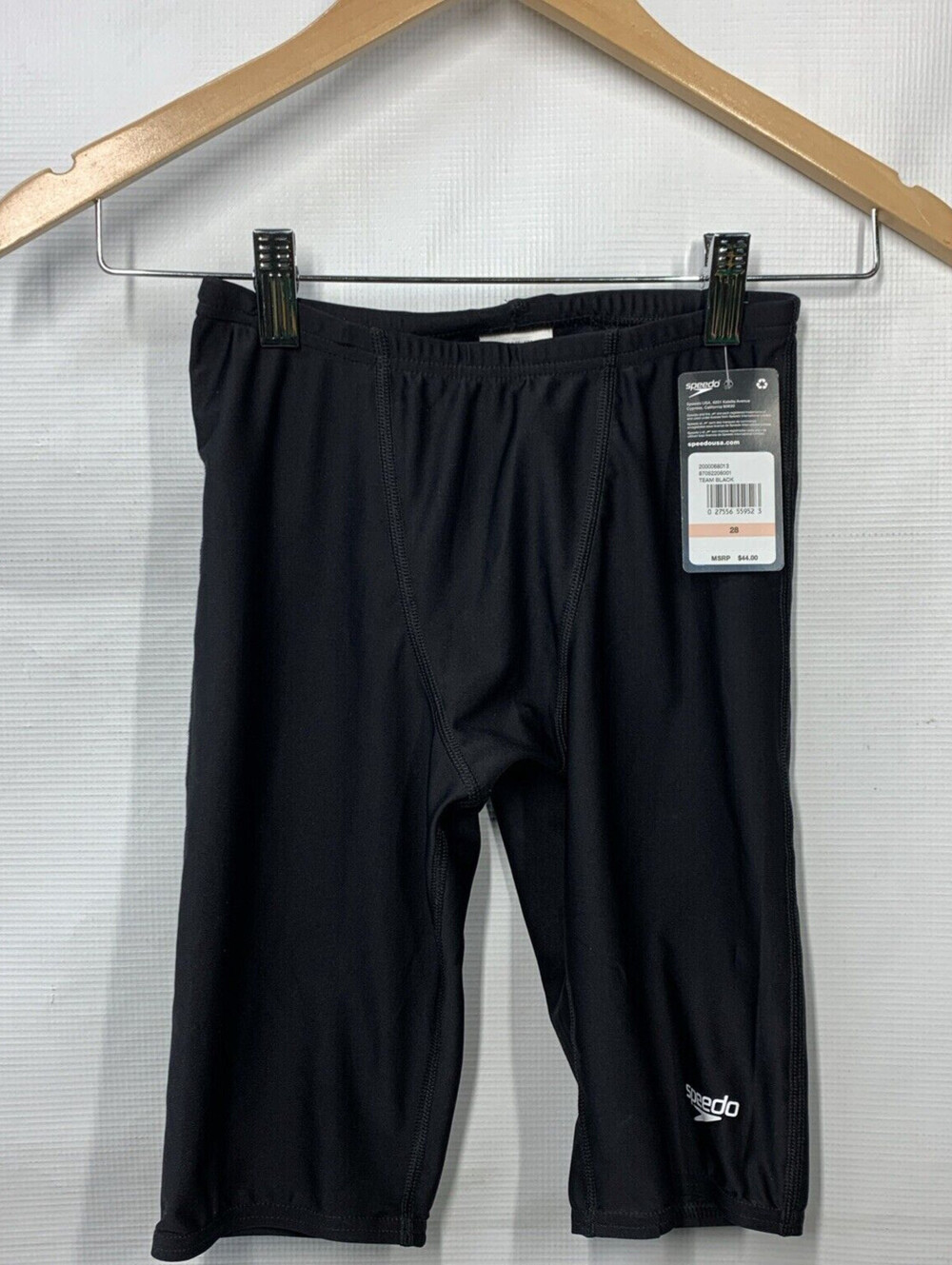 Speedo Menβs Black Jammer Swimsuit Short ProLT Size 28 Pull On Swimwear Bottom